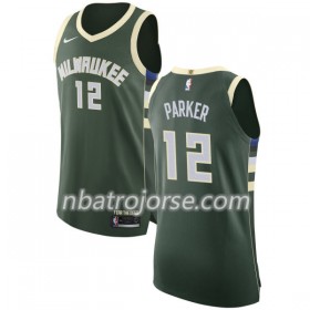 Män Milwaukee Bucks Tröja Jabari Parker 12 Nike 2017-18 Grön Swingman